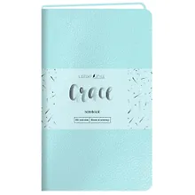 Купить Записная книжка А6- 80л кл. "Grace. Голубой топаз", иск.кожа,интегр.обл., скругл.углы, ляссе — Фото №1