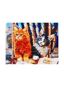 Купить Набор д/творчества Рыжий кот Холст с красками 17х22см по номерам. (14 цв.) Милые котики ХК-3616 — Фото №1
