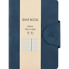 Купить Записная книжка А6 80л лин. "Snap book. No 6" иск.кожа, интегр.переплет, клапан, термотиснение, ляссе, инд.уп. — Фото №1