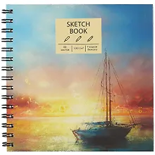 Купить Скетчбук 195*195 80л "Безмятежность" белый офсет, 100г/м2, тв.обложка, евроспираль — Фото №1