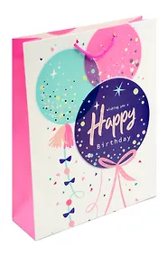 Купить Пакет А6 12*16*6 "Happy birthday. Basic" нейтр., бум.мат.ламинат — Фото №1