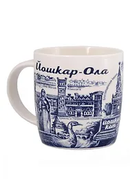Купить Кружка фарфор рисунок синий Йошкар-Ола (350 мл) (060-2-118) — Фото №1