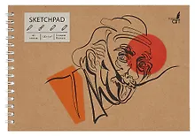 Купить Скетчбук А5 40л "Genius", 120г/м2, обложка крафт картон, выборочный лак, евроспираль — Фото №1