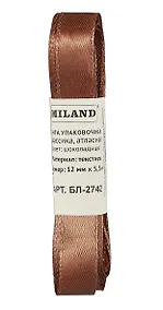 Купить Лента упаковочная атласная Классика, 12 мм х 5,5 м, шоколадный — Фото №1