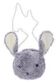 Купить Сумочка плюшевая Кролик мордочка (серая) (22х26) (12-11586-202406-4) Bookvalno — Фото №1