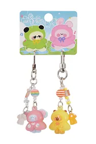 Купить Брелоки парные Зверюшки в плаще (ПВХ) (3х2,5) (12-Manmiao-202508-KC2) — Фото №1