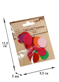 Купить Фетровые кружочки микс, 2,4см, 30 шт (D26001244) — Фото №1