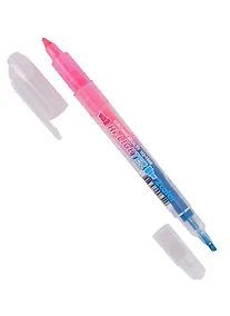 Купить Текстовыделитель Crown, Multi Hi-Lighter Twin, двухсторонний розовый, голубой 3/2 мм — Фото №1