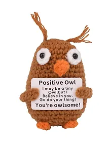 Купить Мягкая игрушка с пожеланием Сова (вязаная) (11см) (12-4305-202508-XP18) — Фото №1