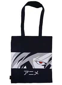 Купить Сумка-шоппер Аниме Парень лицо (Сэйнен), черная (текстиль) (40х32) — Фото №1