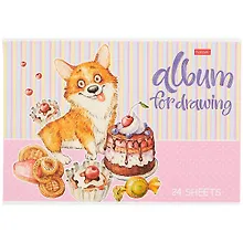 Купить Альбом для рисования Hatber, "Из жизни корги", А4, 24 листа, на скрепке, в ассортименте — Фото №1