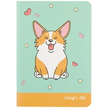 Купить Записная книжка А6 32л кл. "Corgis life", тонир. внутр. блок, сшивка — Фото №1