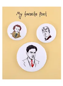 Купить Набор значков My favorite Poet Поэты (металл) (2 шт 25мм, 1 шт 38мм) — Фото №1