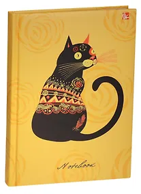 Купить Книга для записей А5- 80л "Графика. Нарядный кот" 7БЦ, с поролоном, выб.лак, мат.лам., блестки, Listoff — Фото №1