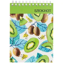 Купить Блокнот А6 120л кл. "Киви" гребень, сплошной УФ-лак, белый офсет 60г/м2 — Фото №1