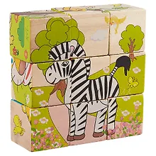 Купить Кубики Животные 9 шт на блистере (дерево) — Фото №1