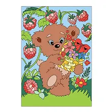 Купить Набор для творчества LORI Картина по номерам для малышей Мишка-сладкоежка — Фото №1