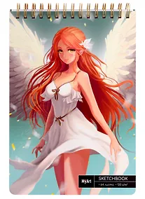 Купить Скетчбук А4 80л "Аниме. Ангел грез" белый офсет, 120г/м2, тв.обложка, спираль — Фото №1