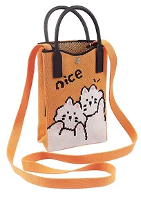 Купить Сумочка вязаная с застежкой Котики Nice (12х18х6) (текстиль) (12-YiHeng-121804) Bookvalno — Фото №1