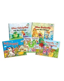 Купить Читаем вместе. Сборник сказок. Уровень 1 (CD+4 книги: Щенок Боб, Гусеница Алина, Бабочка Алина и ее картина, Бабочка Алина в саду) — Фото №1