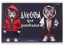 Купить Альбом для рисования 40л А4 "Банда котикова" скрепка, мел.картон, выб.лак. — Фото №1