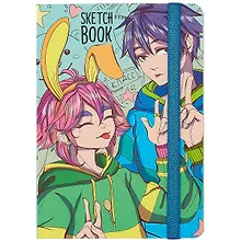 Купить Скетчбук А5 80л "Аниме. Всё будет хорошо" 70г/м2, кремовая бумага, тв. переплет, выб. лак, резинка — Фото №1