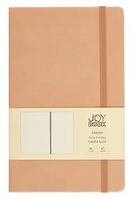 Купить Книга для записей А5 96л кл. "Joy Book. Крем-брюле" иск.кожа, тонир.блок, скругл.углы, ляссе, резинка, карман на задн.форзаце — Фото №1