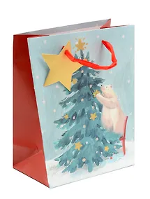 Купить Пакет А5 23*18*10 "Белый мишка" НГ, бум.мат.ламинат — Фото №1