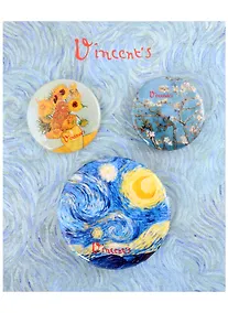 Купить Набор значков Винсент Ван Гог Картины (металл) (2 шт 25мм, 1 шт 38мм) — Фото №1