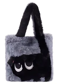 Купить Сумка-шоппер плюшевая Котик (серая) (35х32х7) (12-G13455-202411-B2) — Фото №1