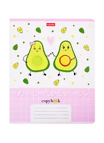 Купить Тетрадь в клетку Hatber, "Веселые Авокадики", 12 листов, в ассортименте — Фото №1