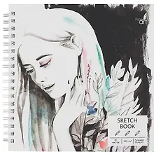 Купить Скетчбук 165*165 50л "SKETCHBOOK. Girl power" белый офсет, нелинованн., 100г/м2, тв.обложка, евроспираль — Фото №1