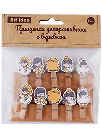 Купить Прищепки декоративные с веревкой «Девочки, утята», 10 шт. — Фото №1