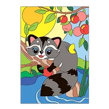 Купить Набор для творчества LORI Картина по номерам для малышей Счастливый енотик — Фото №1