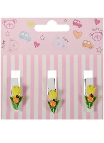 Купить Набор прищепок декоративных, 3 шт, полистоун,тюльпан с божьей коровкой — Фото №1