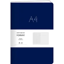 Купить Книга для записей А4 80л лин. "Format" син.иск.кожа, интегр.переплет, тиснение фольгой, скругл.углы, инд.уп. — Фото №1