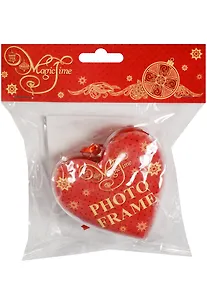 Купить Шар-сердце Красный блеск с фоторамкой 8см (42316) — Фото №1