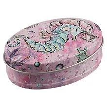 Купить Шкатулка овальная Море (пастель с золотом) (металл) (8,5×6) (12-09412-03516-35) — Фото №1