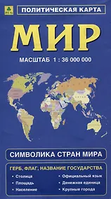 Купить Политическая карта мира. Герб, флаг, название государства. Символика стран мира — Фото №1