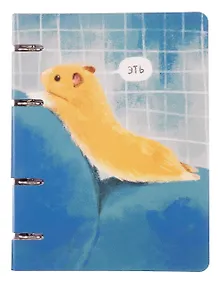 Купить Тетрадь 100л кл. "Hamster" на кольцах, мел.картон, твин-лак, квадр.корешок, скругл.углы — Фото №1