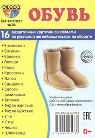 Купить Дем. картинки СУПЕР Обувь. 16 раздаточных карточек с текстом (63х87 мм) — Фото №1