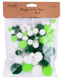 Купить Набор помпонов для творчества (зеленый микс) — Фото №1