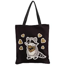 Купить Сумка на молнии Енот с печенькой (38х35) (текстиль, флис) Bookvalno — Фото №1