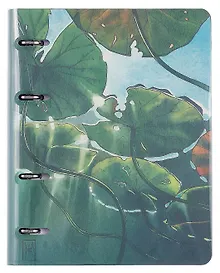 Купить Тетрадь 120л кл. "Кувшинки" на кольцах, иск.кожа, полноцв.печать, интегр.переплет, скр.углы — Фото №1