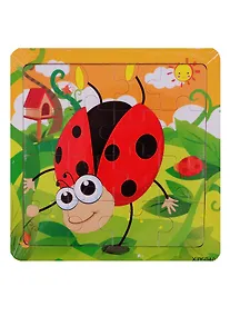 Купить Развивающая рамка Божья коровка, дерево, 15х15 см XSY-040 — Фото №1