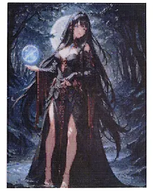 Купить Алмазная мозаика (классическая) с подрамником, с полным заполнением "Темная жрица", 30 х 40 см — Фото №1