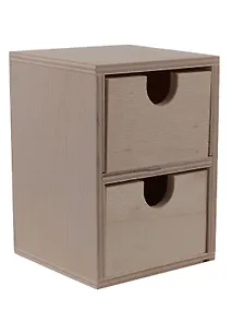 Купить Набор для творчества Заготовка Комод деревянный с двумя ящиками с отверстиями (11*7,5*8) — Фото №1