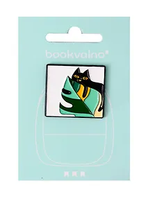 Купить Значок Котик и листья (металл) (12-5769-A51) — Фото №1