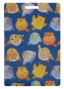 Купить Чехол для карточек Цветные совы на синем фоне (ДК2017-112) — Фото №1
