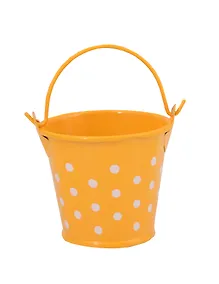 Купить Декоративное изделие из жести ведро в горошек h= 5.5 см (YK6B) желтый — Фото №1